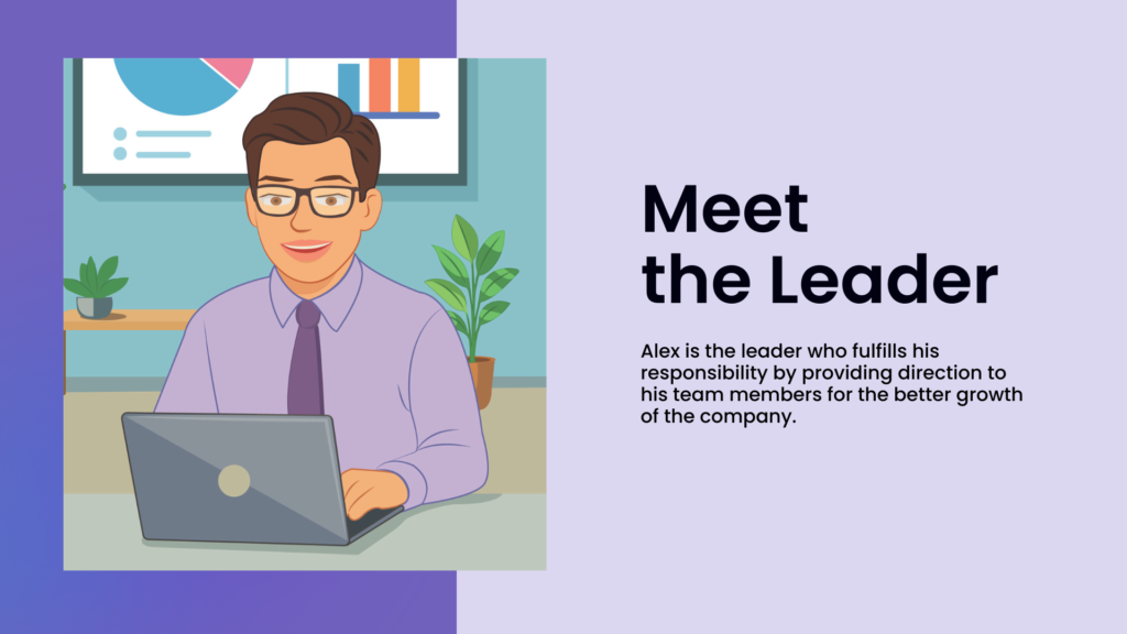 Professional manager character illustration designed for corporate explainer animation and office storytelling visuals