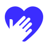Heart and handshake icon representing trust, collaboration, and mutual respect