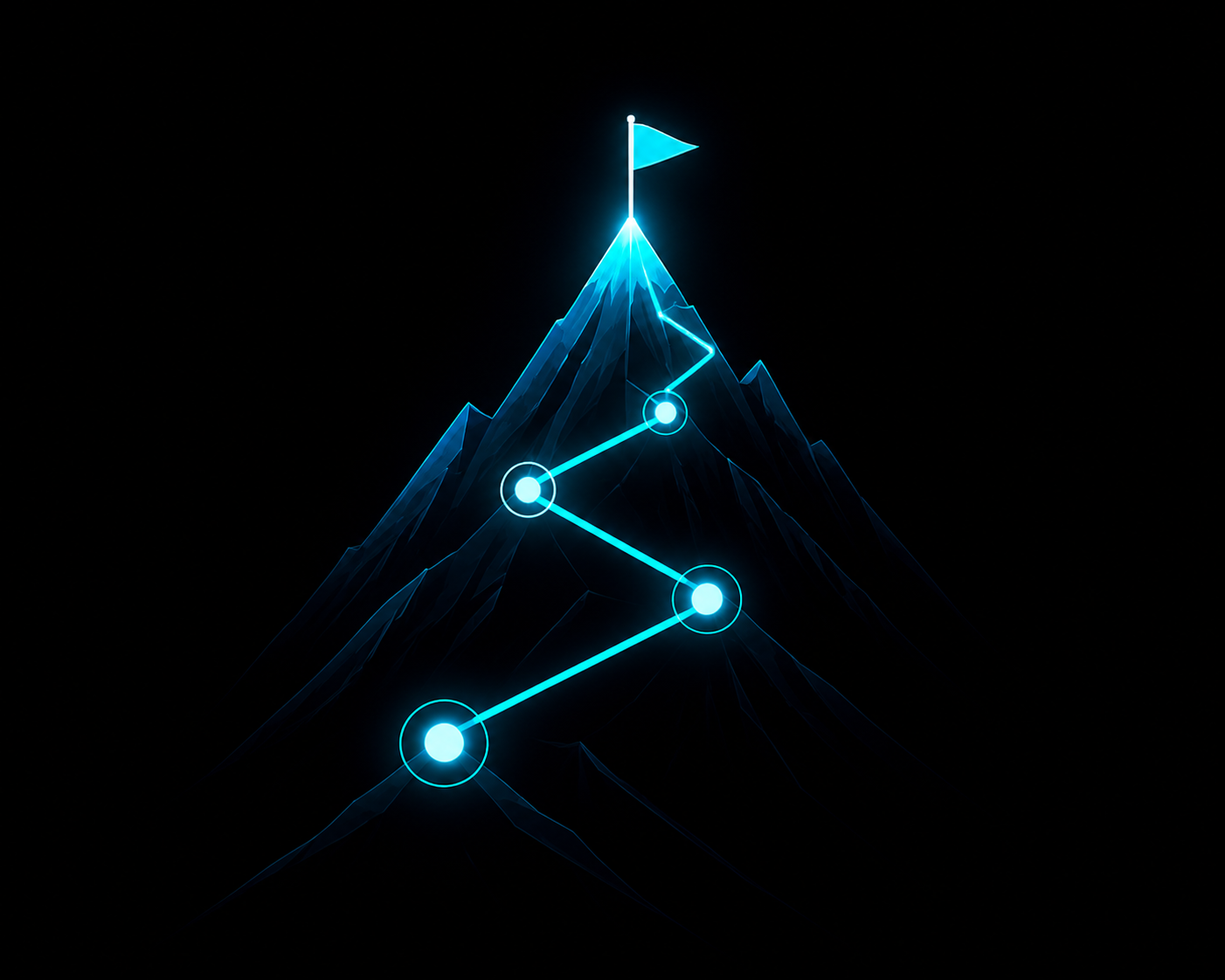 Mountain pathway illustration representing strategic growth and long-term business direction