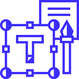 Color & Typography System service icon featuring typography tools, color system, and brand style elements