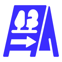 Indoor signage design service icon for workplaces and commercial spaces