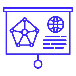 Presentation & Information Design service icon featuring presentation slides and information graphics.