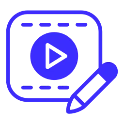Video Editing and Social Media service icon featuring professional editing and social video optimization.